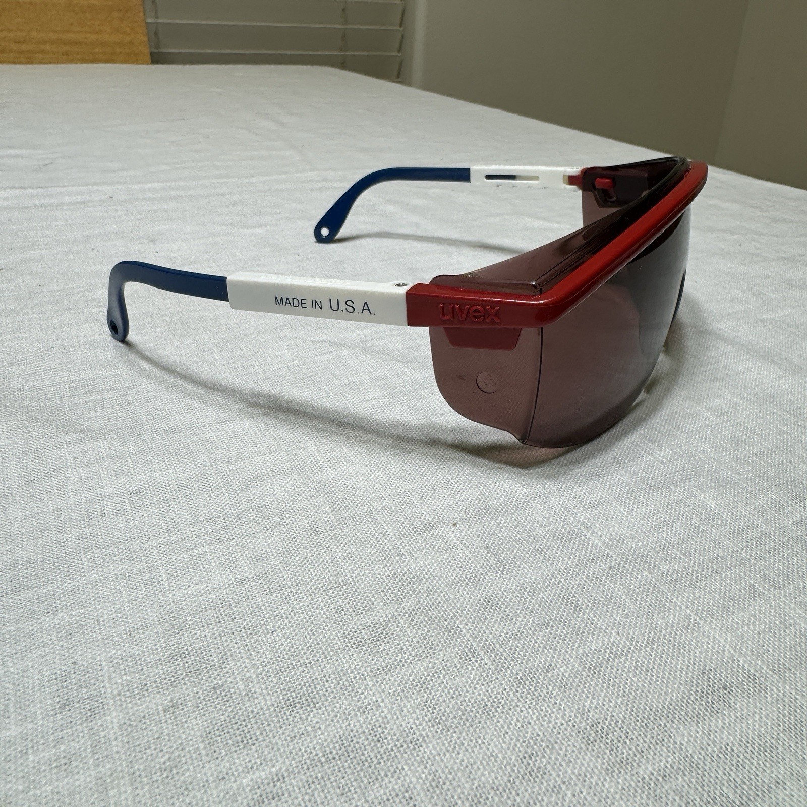 NOS UVEX Astrospec 3000 Patriot Frame Dark Lens Safety Glasses Made In USA
