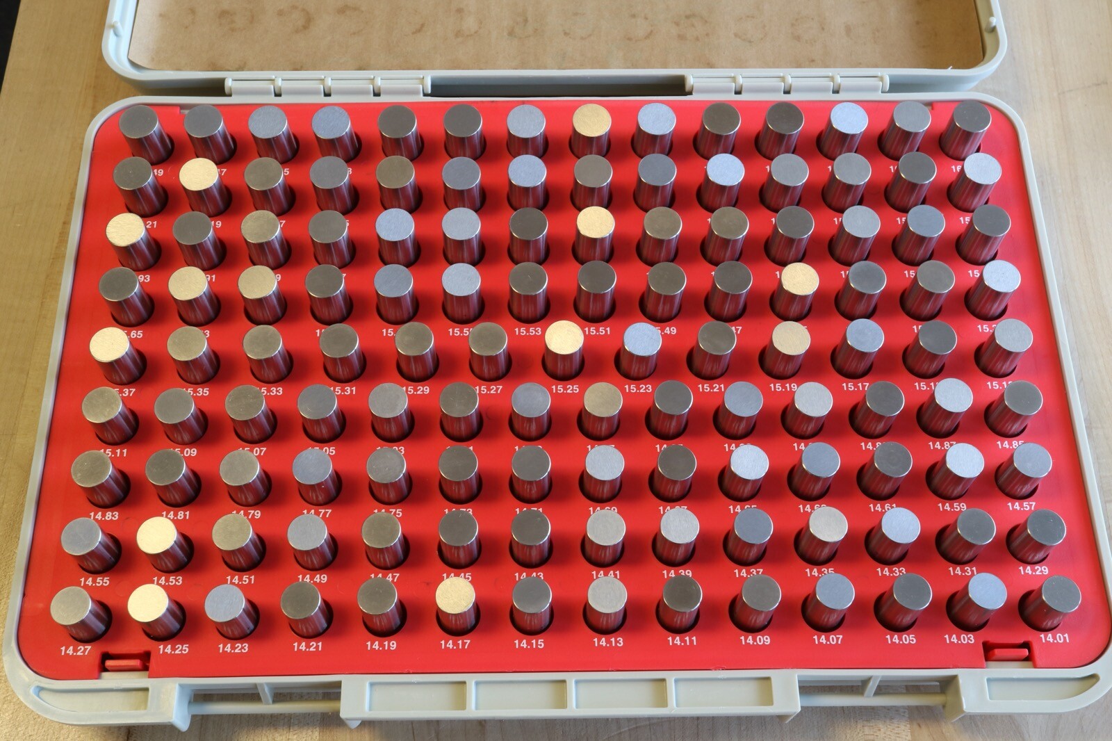 New 125 Piece Vermont Pin Gage Gauge Set 14.01-16.49mm Plus Class ZZ (.02mm)