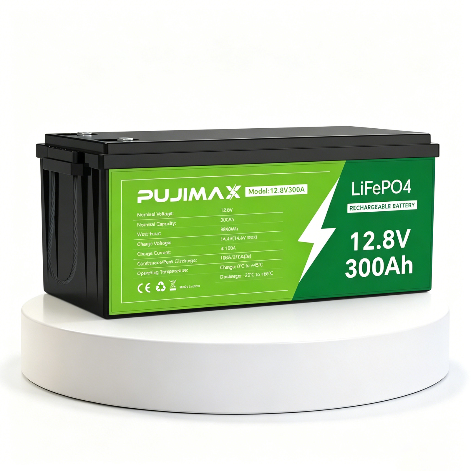 12V 300AH LiFePO4 Lithium Battery 15000+ Deep Cycle BMS for Solar RV Off-grid