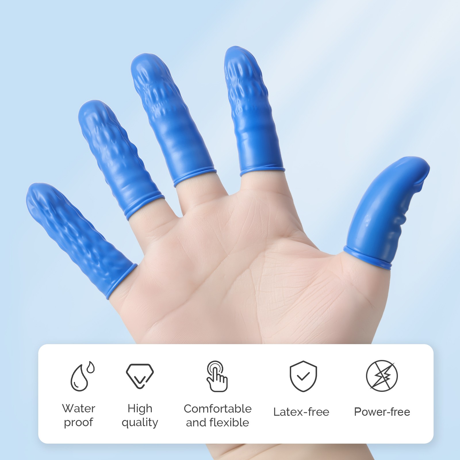JMU Finger Cots Medium Latex Fingertip Protective Anti Static Powder Free