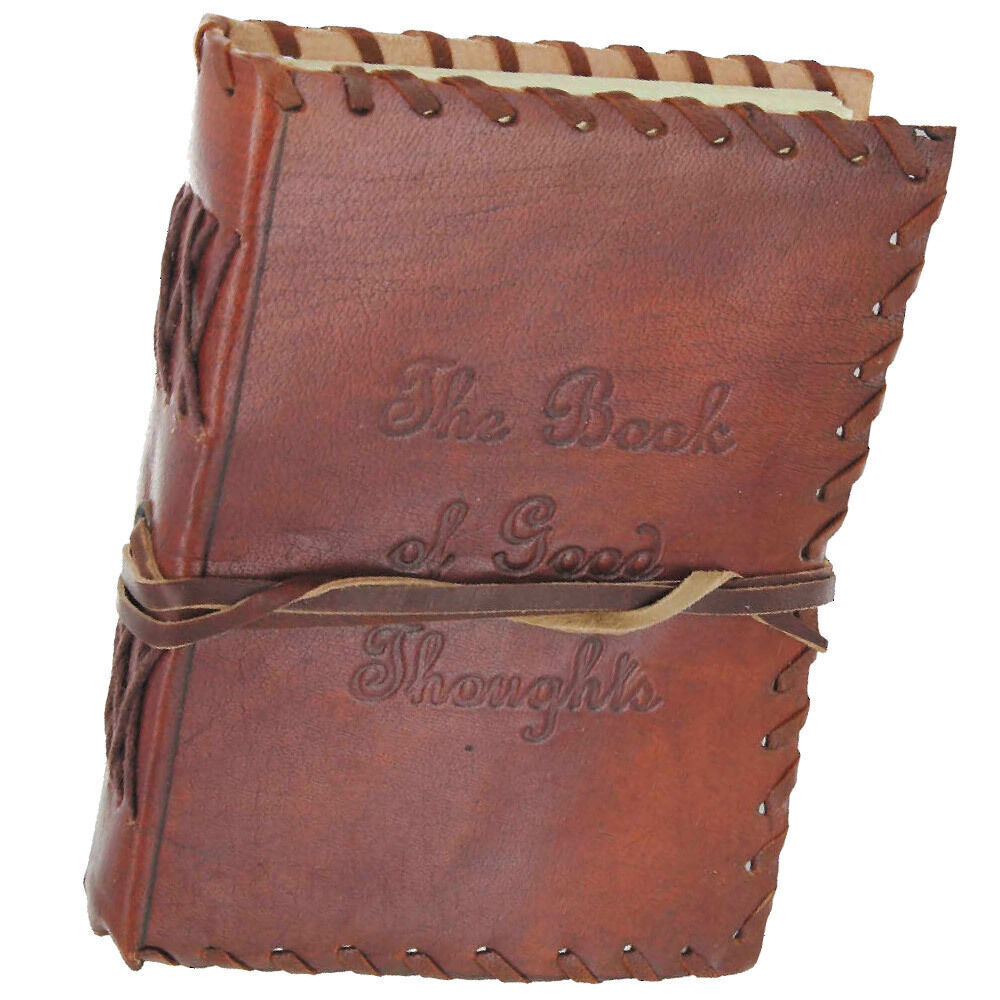 Handmade Leather Blank Journal Diary – The Book of Good Thoughts – 220 Pages