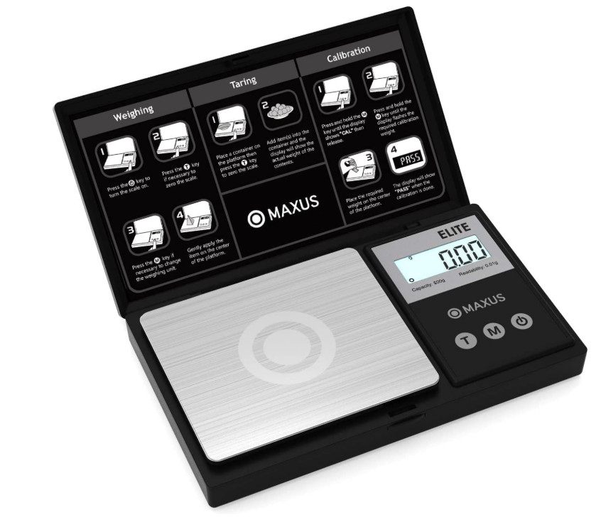 MAXUS Pocket Gram Scale 500g x 0.01g with Tray & Tare Function