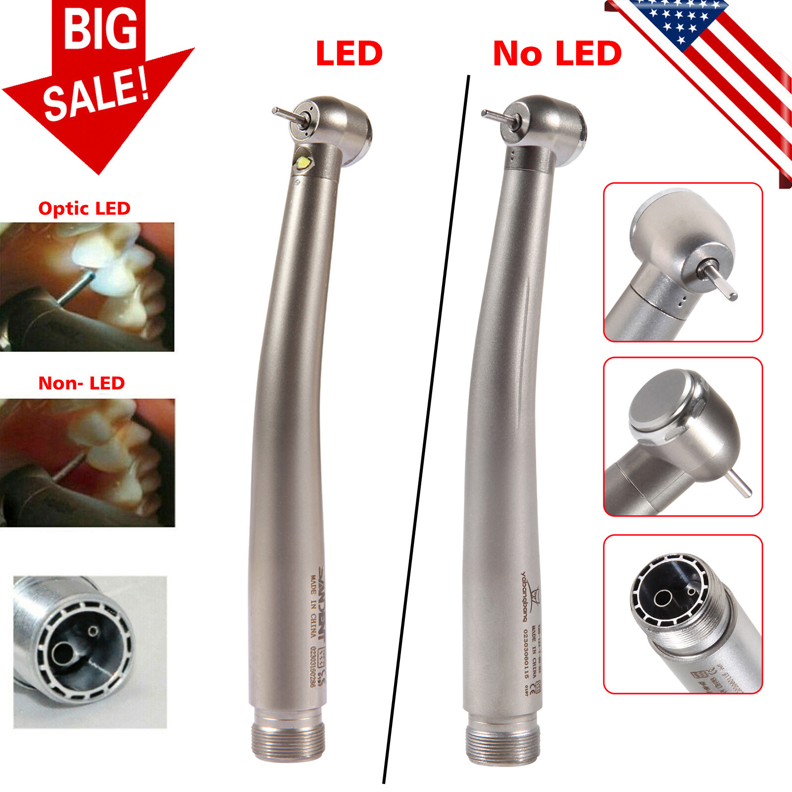 1-10 Yabangbang Dental (LED E-generator) High Speed Handpiece 4/2 Hole NSK Style