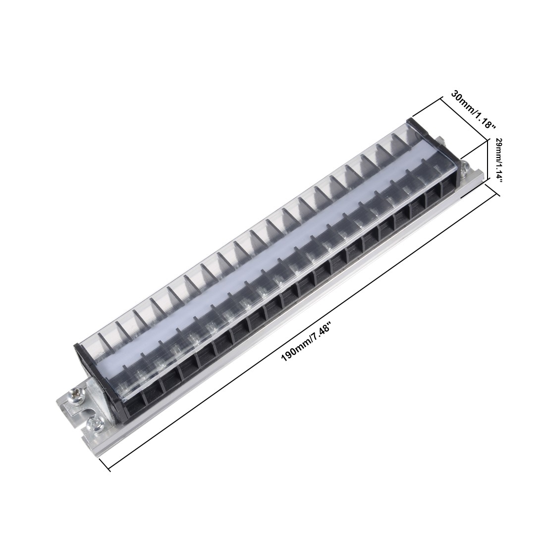 660V 15A Terminal Strip Block 20P Dual Rows DIN Rail Base