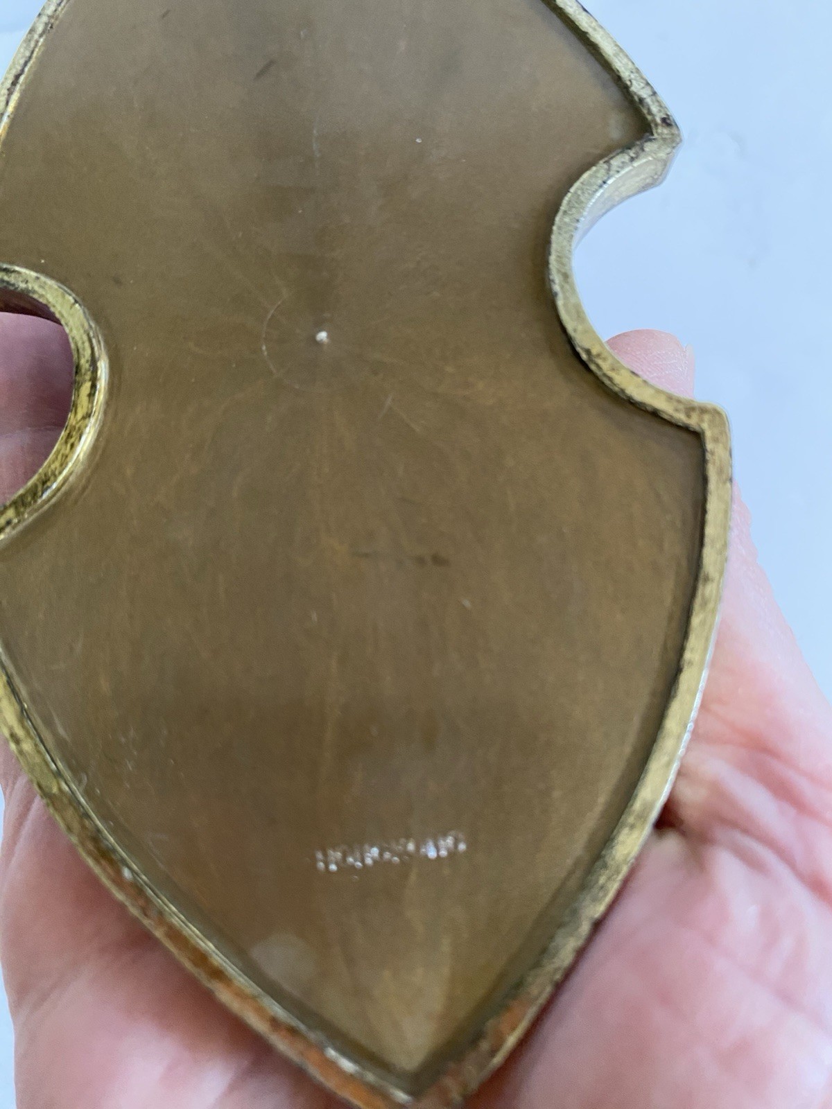 Medieval Knight with Shield Gold Tone Plastic Letter Note Clip Hong Kong Vtg