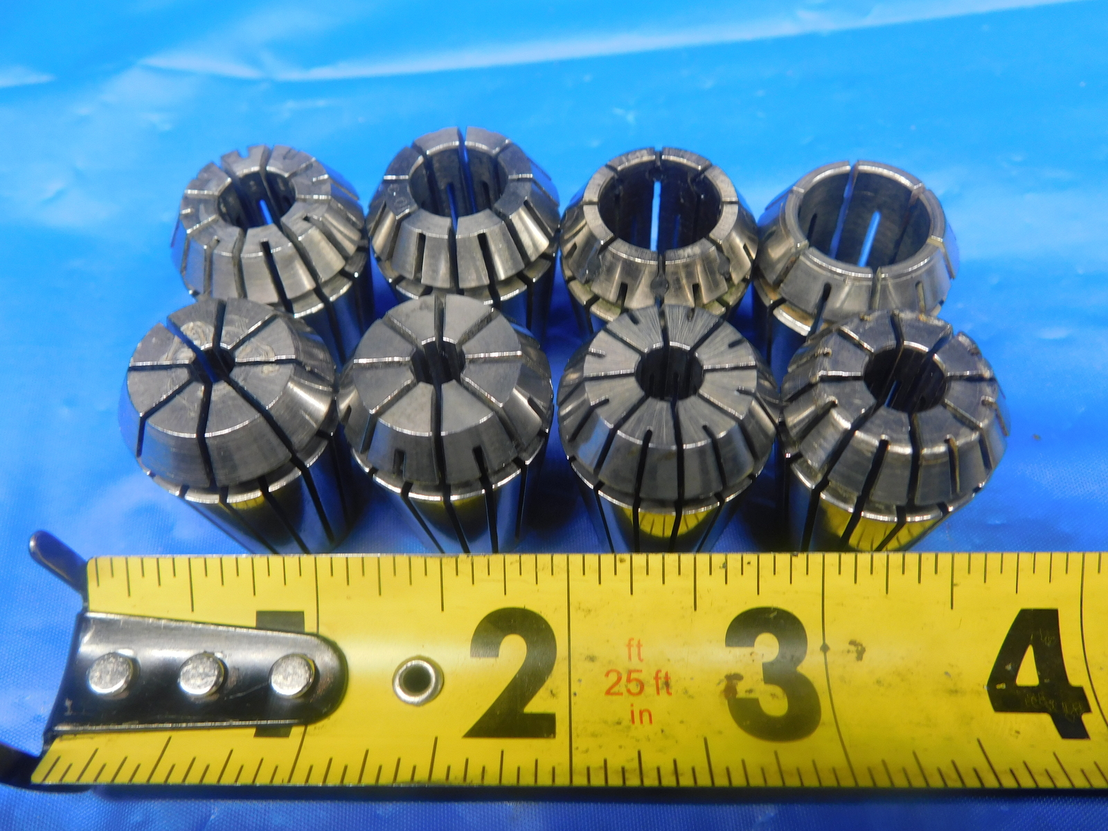 LOT OF 8pcs ER20 COLLETS SIZES 4mm 5mm 6mm 7mm 8mm TO 13mm NO DUPLICATES SET