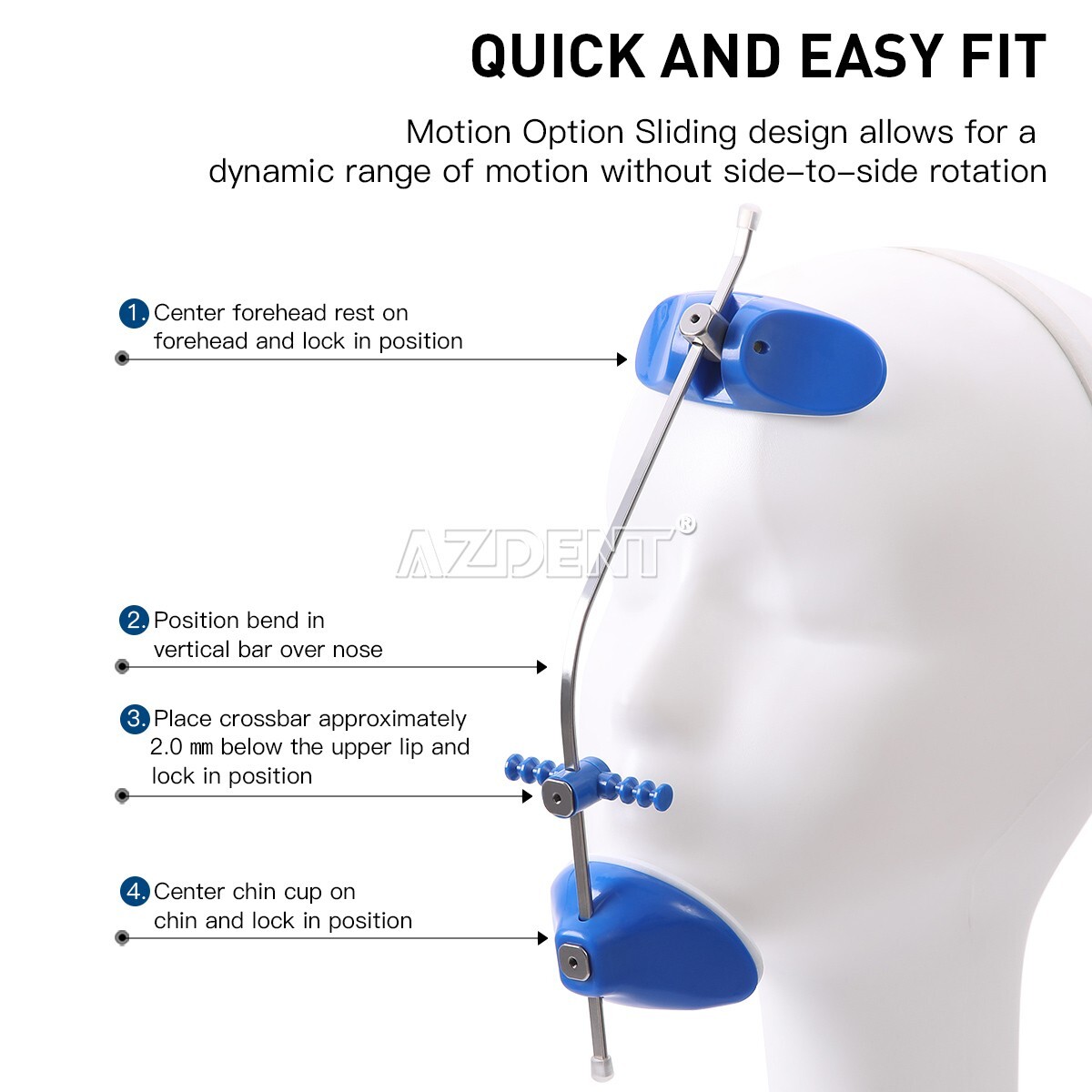 Dental Ortodoncia Facial Reverse Pull Headgear Multi Ajustable Azul Mascara Blue