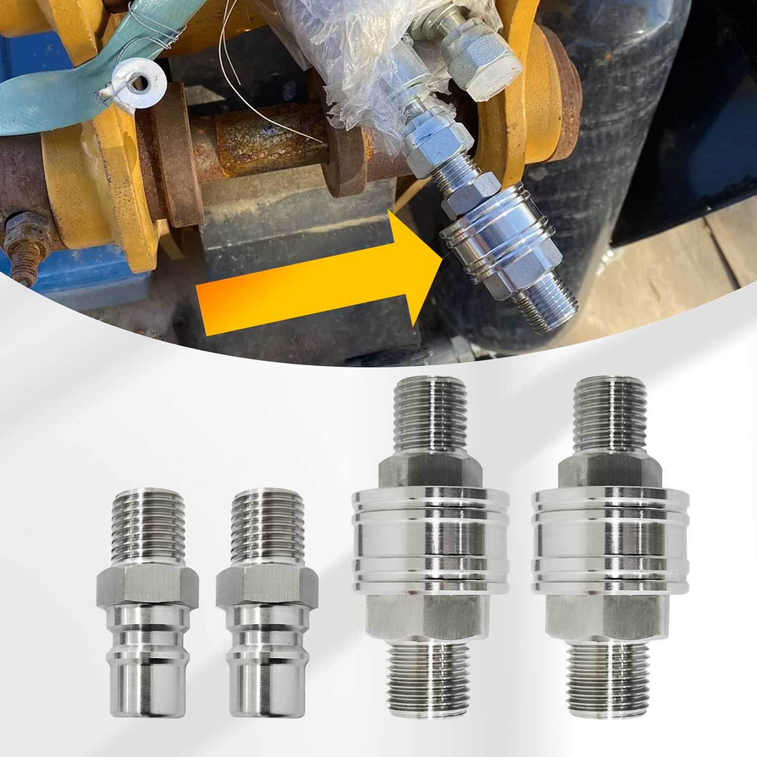 M16-M14 Hydraulic Attachment Fittings Quick Connect Adapters For Mini Excavator