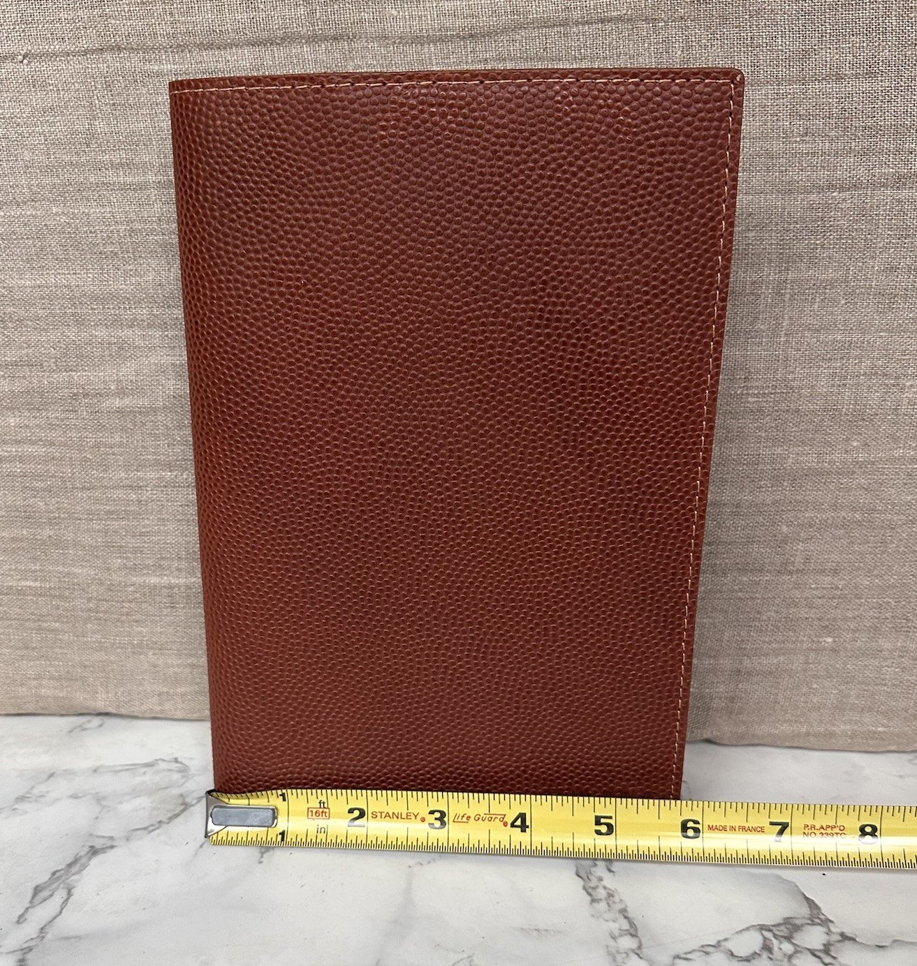 Shinola Brown Pebbled Leather Notebook Journal Cover 5.75×8.75″ Monogram TMM