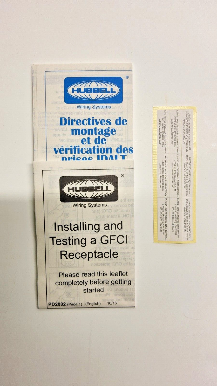 Hubbell GFCI Receptacles. Catalog no. GFTWRST15W Qty. of 5