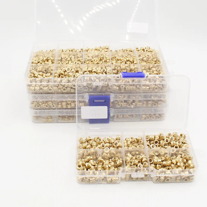 Brass Threaded Insert Nut Kit M2 M2.5 M3 M4 M5 M6 M8 Hot Melt Heat Knurled Embed