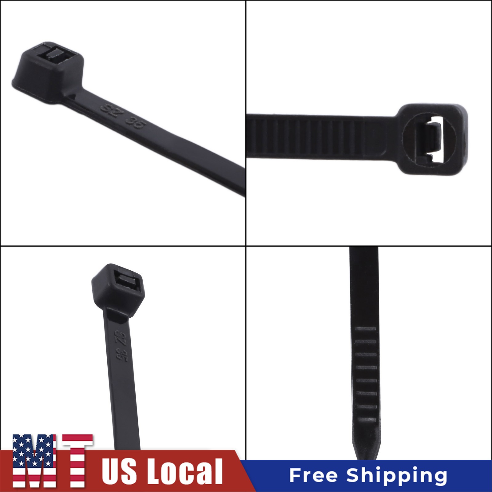 Self-Locking Zip Ties 1200pcs 14 Inch Nylon 50lb Heavy Duty 0.18in Width Black