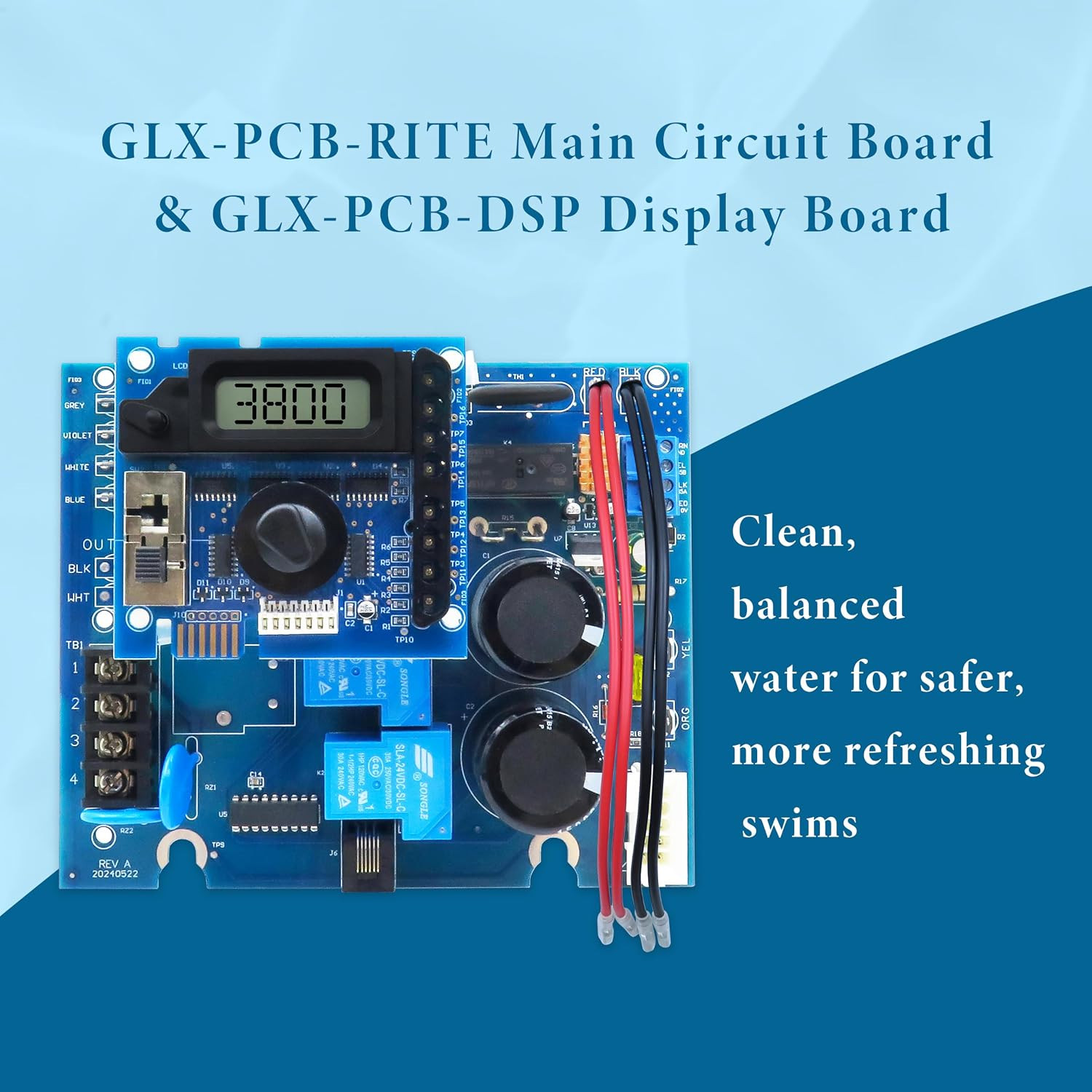 GLX-PCB-RITE Main Circuit Board & GLX-PCB-DSP Display Board，Fits The Hayward/Gol