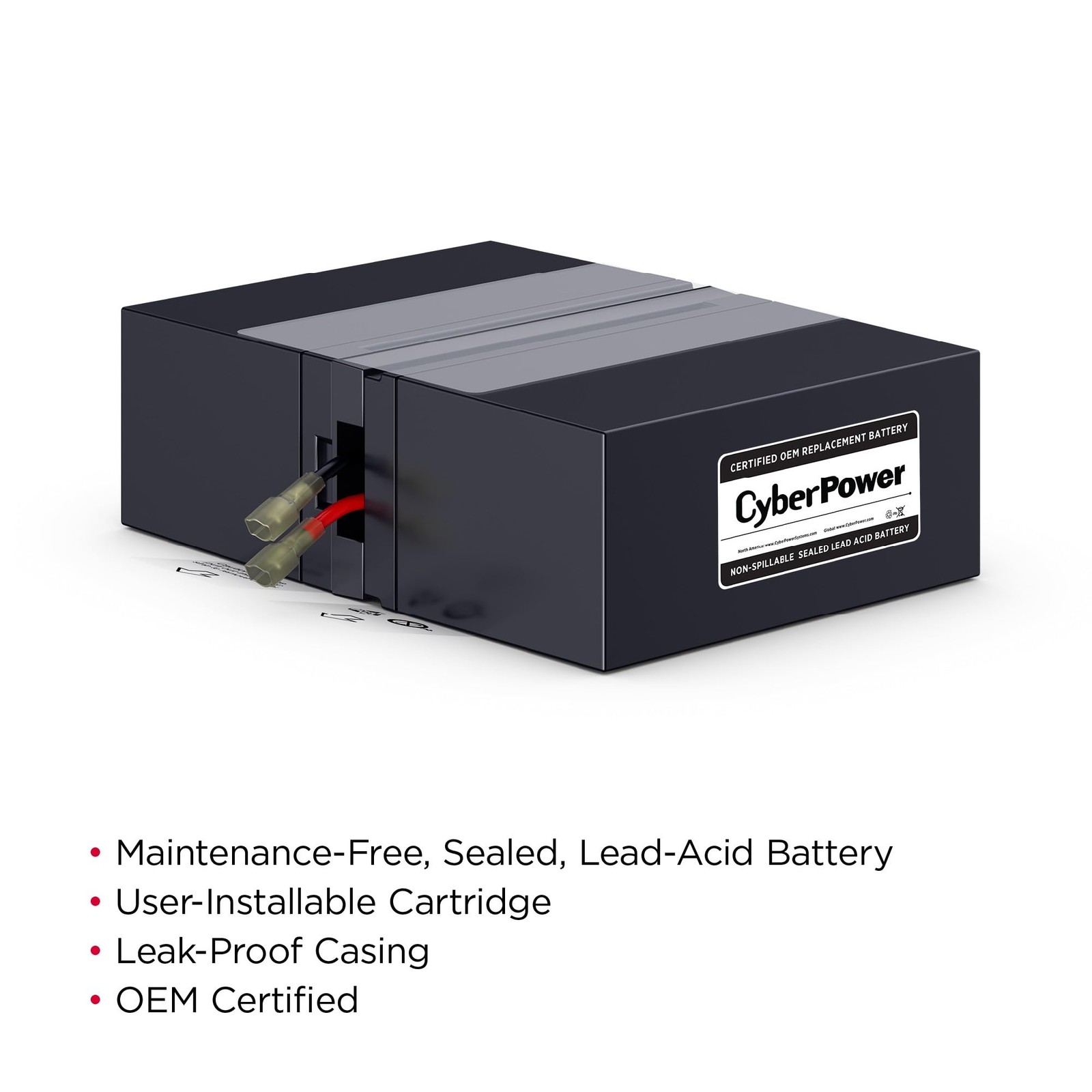 CyberPower RB1280X2D UPS Replacement Battery Cartridge, Black