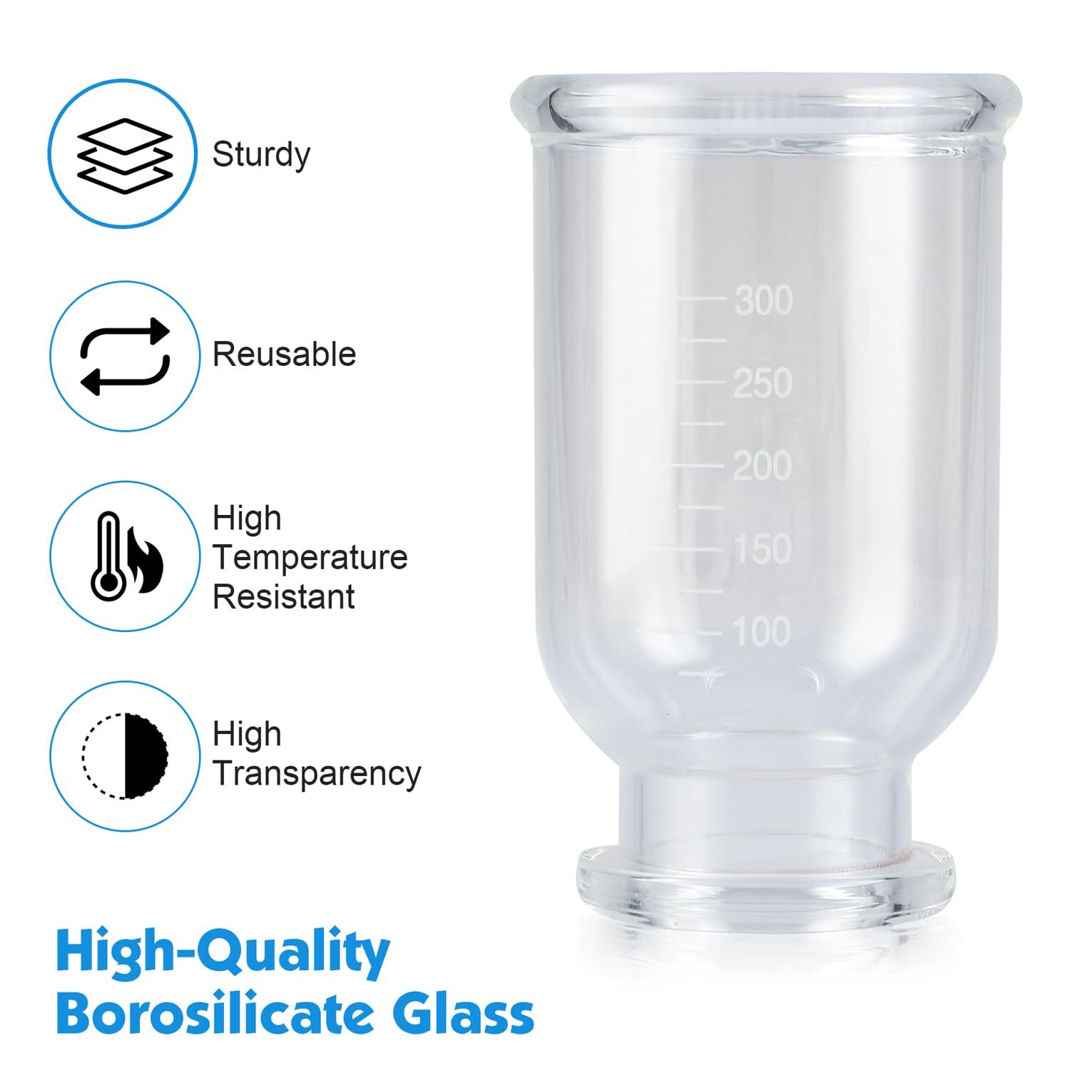 1000mL Lab Vacuum Filtration Distillation Apparatus, Glass Suction Filtering Kit