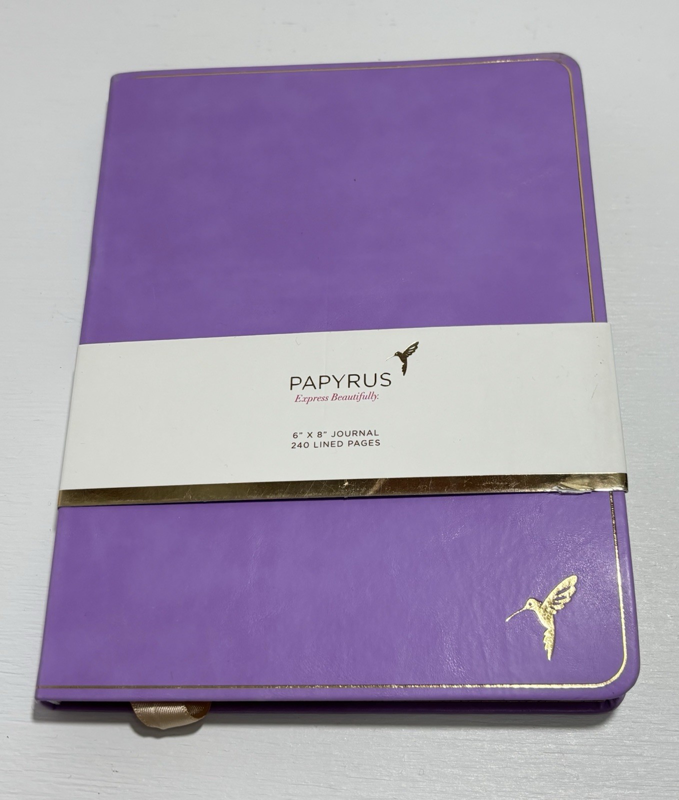 PAPYRUS Purple Ruled Gilded Notebook Journal 240 Ivory Lined Pages with Bookmark