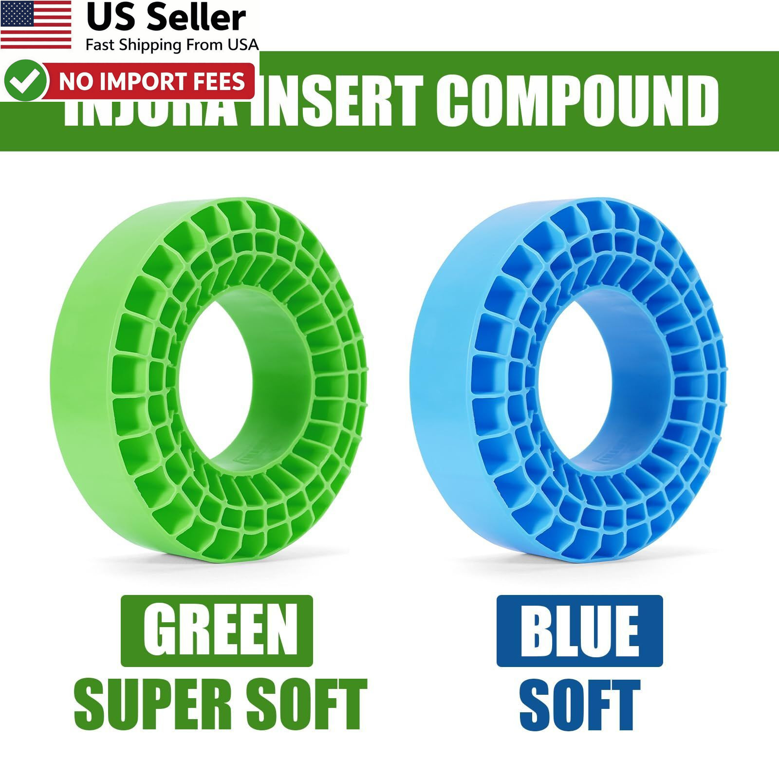 INJORA Silicone Rubber Inserts Foam 106-108mm 1.9″ RC Crawler Tires Green