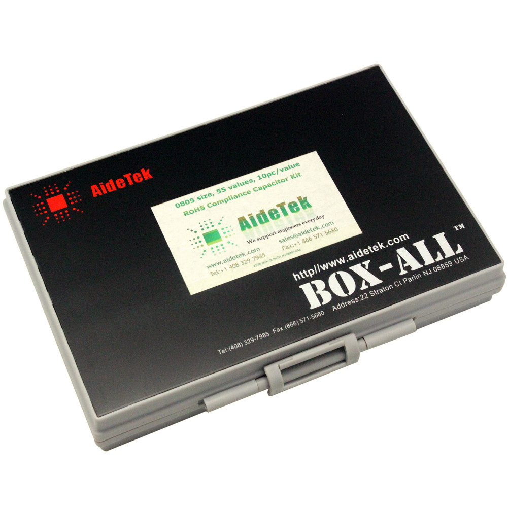 AideTek 0805 size 55 values 10PC/Value Capacitor Kit in BOX-ALL-72 free Tweezers