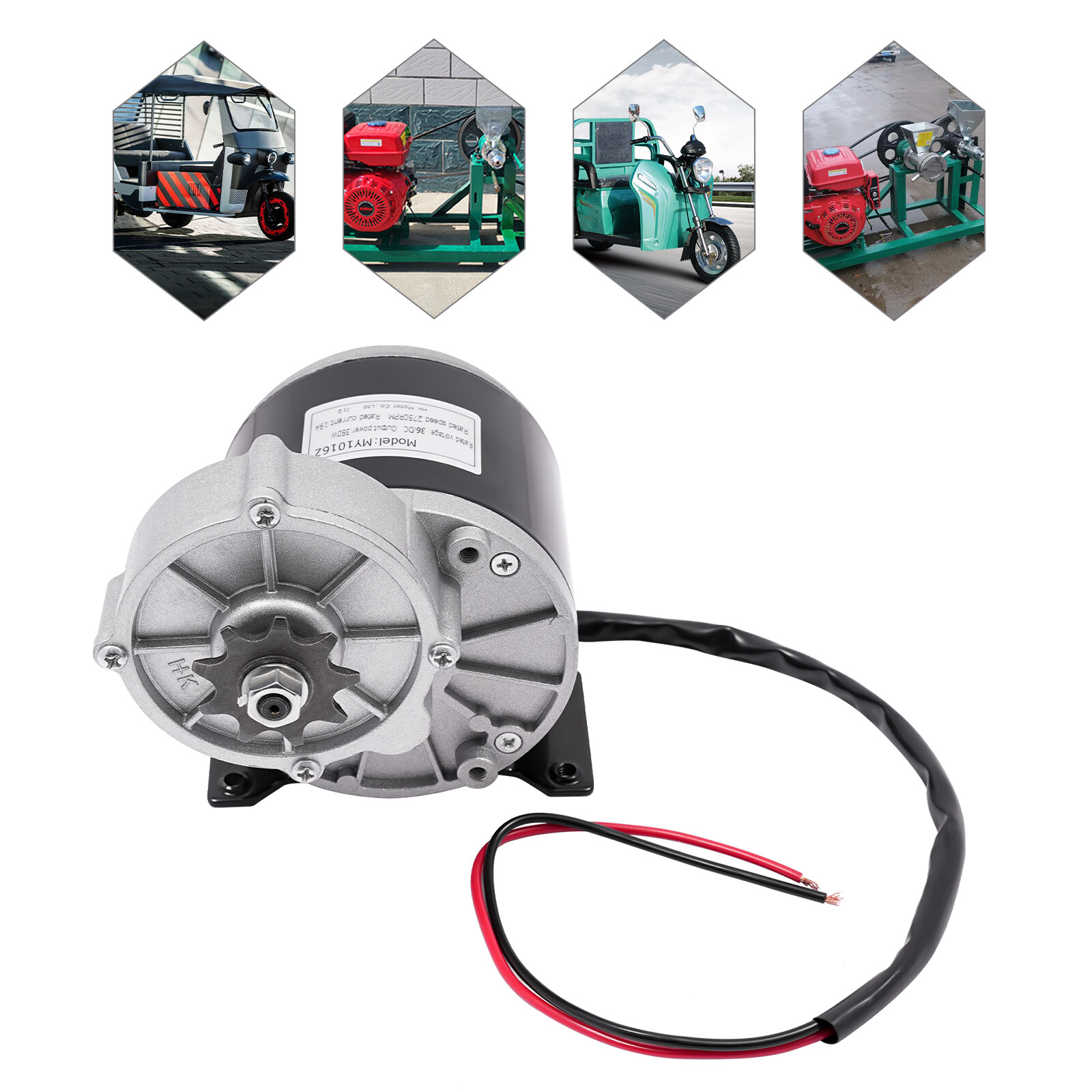 350W Gear Reduction Electric Motor Electric Brushed Pure Copper Motor MY1016Z