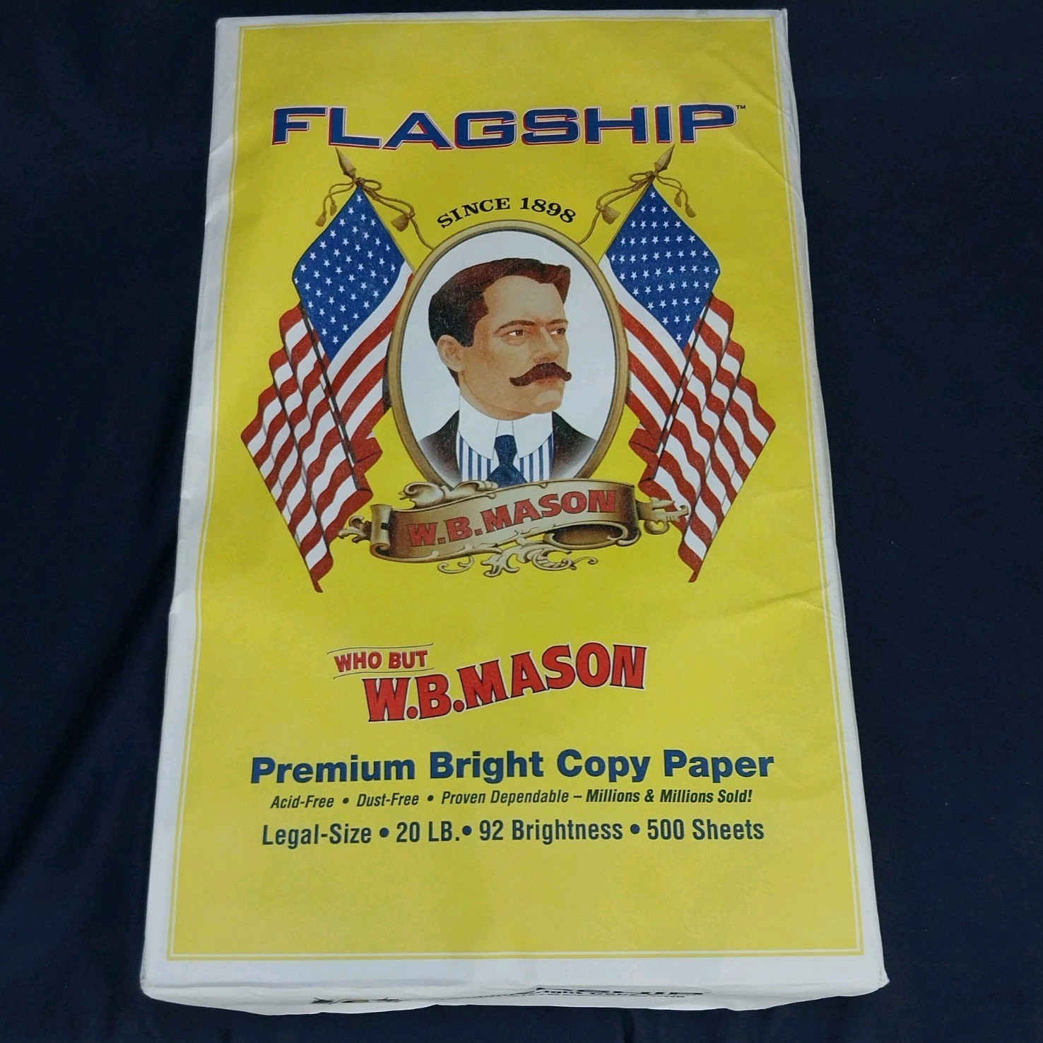 Flagship 8 1/2 x 14 Copy Paper WB MASON 500 Sheets per pack 92 bright 20#