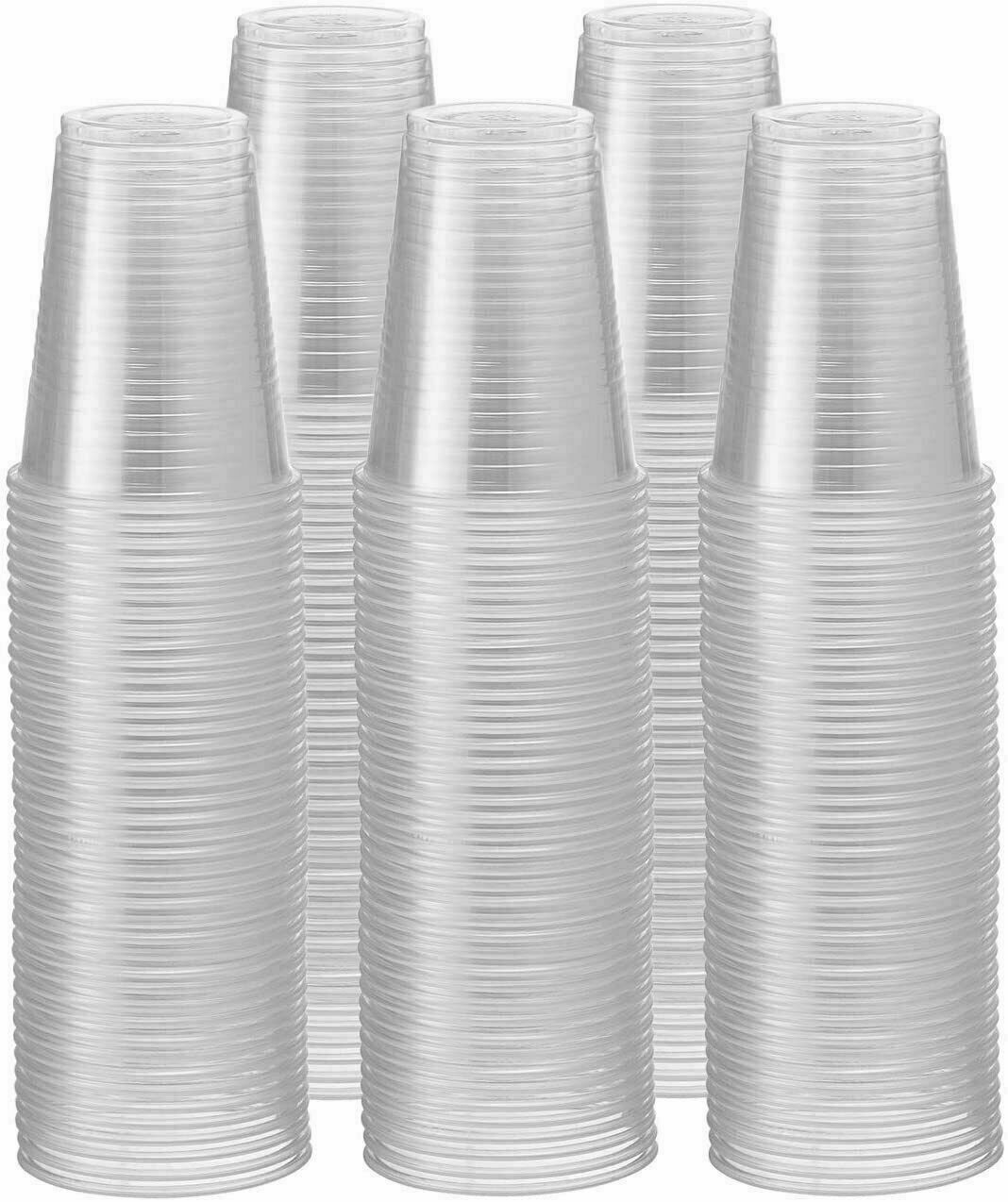 16 Oz Clear Plastic Cups PET Disposable Cold Cups With Lids and Straws for Party