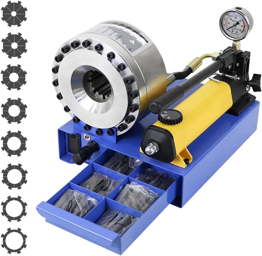 New 5600KN Hydraulic Hose Crimper Pipe Clamping Machine w/ 8 Sets Dies 10mm-30m