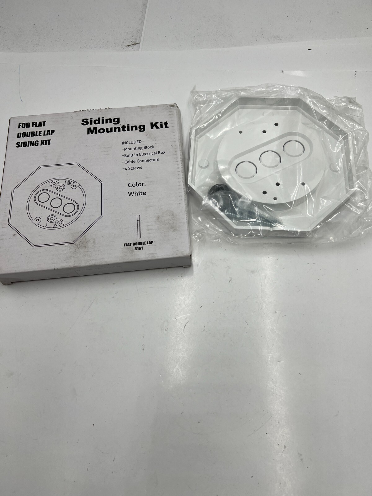Siding Mounting Hardware 8161 White Wall Plate For Flat Surface Flat Double Lap