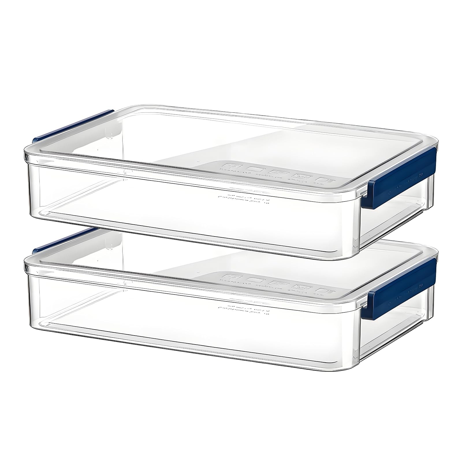 2 PCS Plastic Portable Project Case Clear Stackable Storage Box A4 Blue Latch