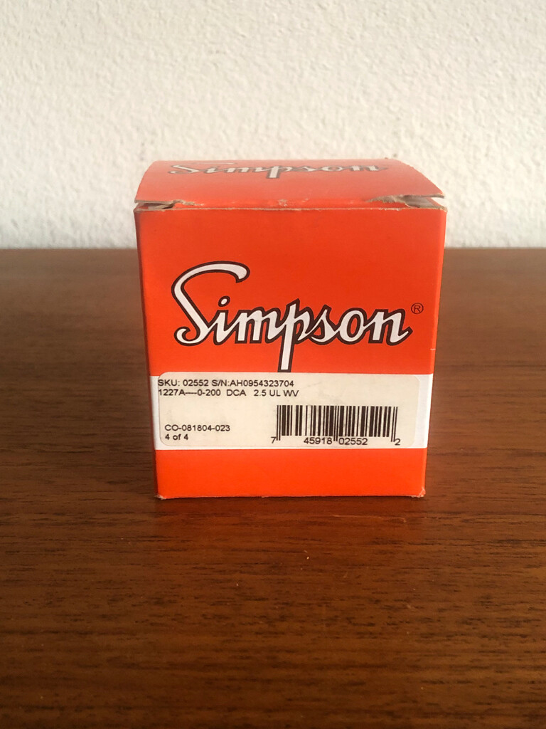 Simpson 1227 “widevue” 2.5 inch panel meter 0-200 DC amps catalog no. 02552