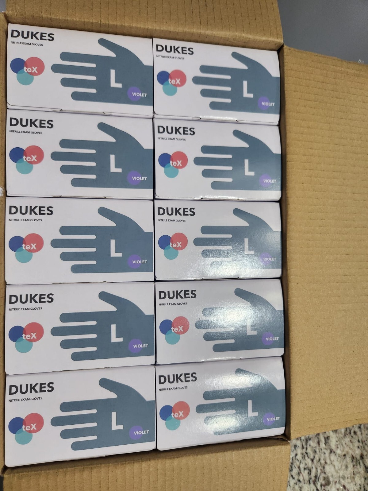 LARGE-DUKES NITRILE EXAME GLOVES – FOR MEDICAL & GENERAL USE (CASE OF 10 boxes) 