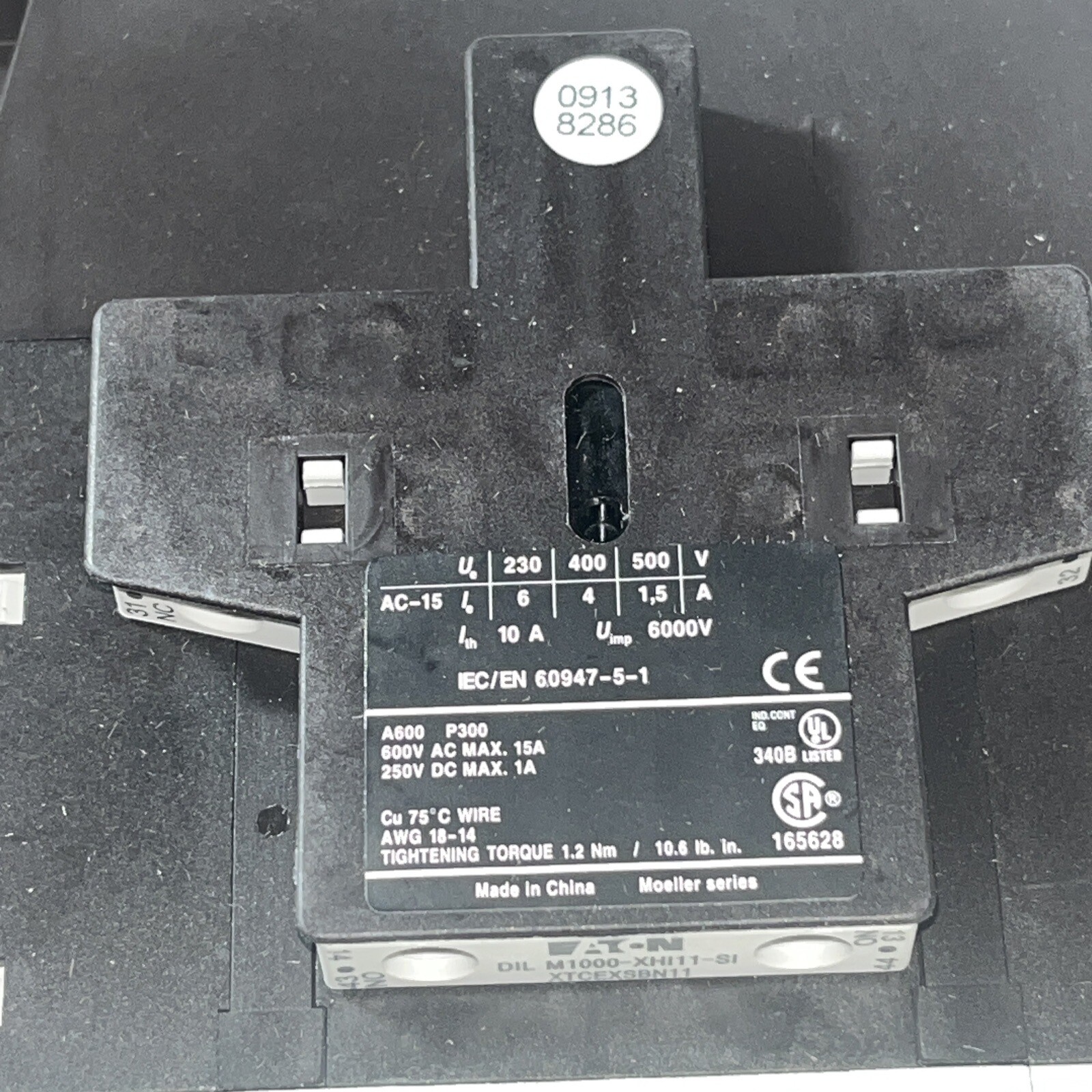Eaton XTCE040DS1A DIL M40, Contactors 3P 40A 120V 50/60Hz D Frame 1NO 1NC, NEW