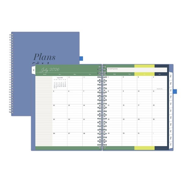 Parent Weekly/Monthly Planner Wirebound 8.5"x11" Blue Plans