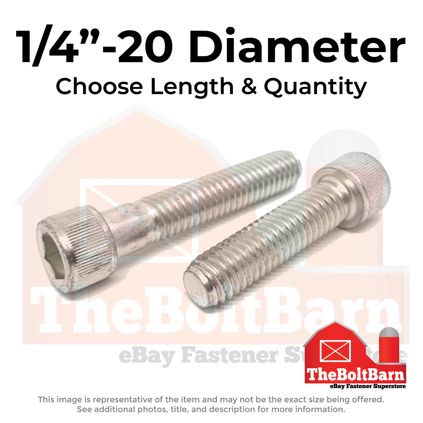 1/4″-20 Stainless Steel Socket Head Cap Screws (Choose Length & Qty)