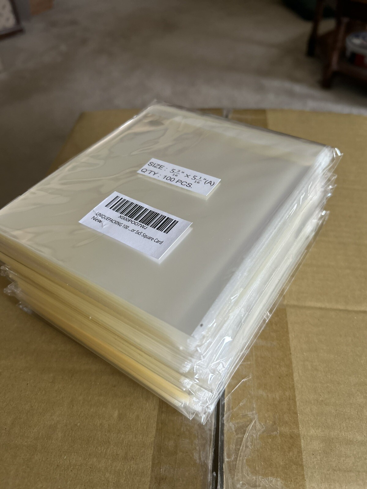 (1000) Uniquepacking 5 3/16″ x 5 1/16″ Clear Resealable Cellophane Bags 1.2 mil