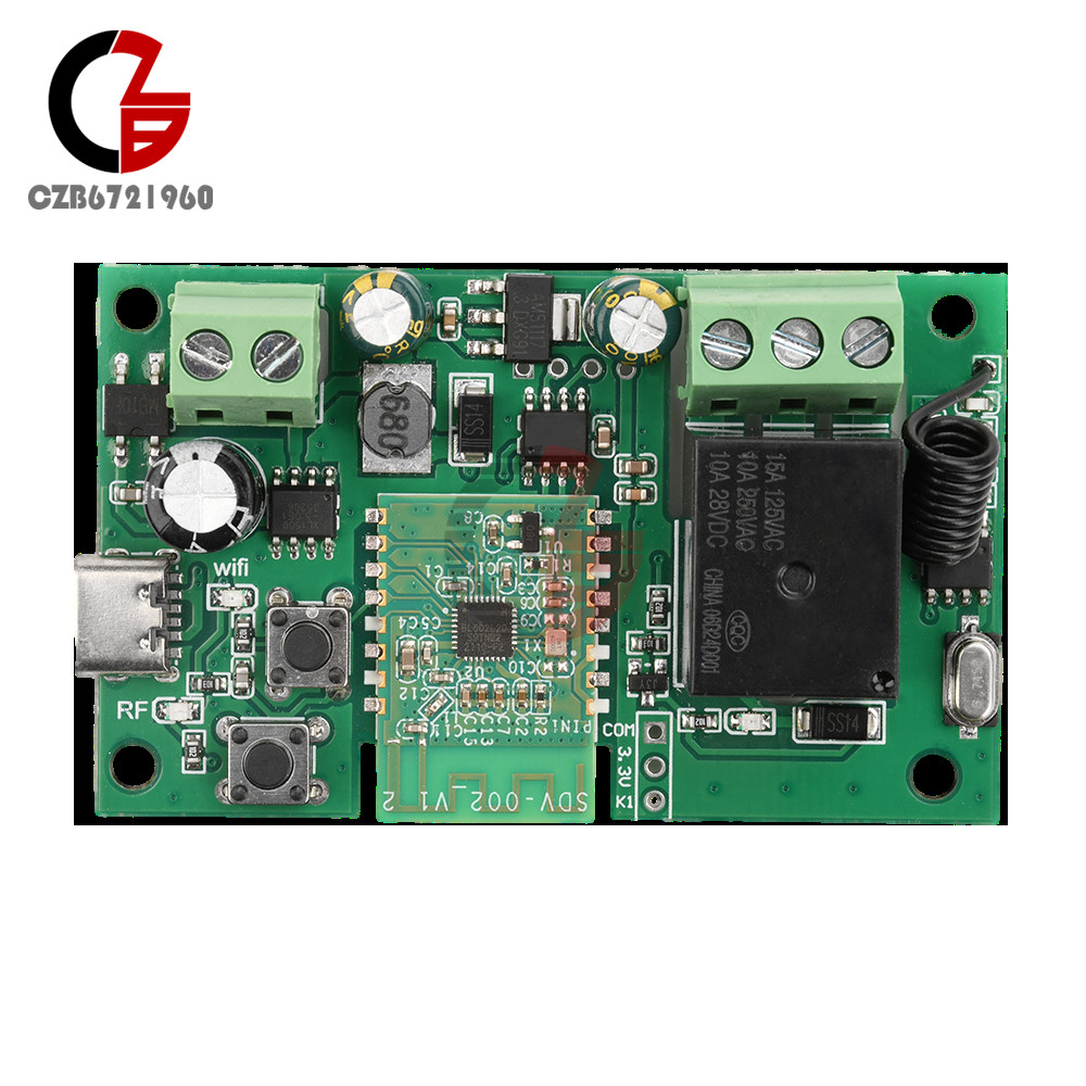 AC/DC7-32V/AC220V 1-CH Pro Self-Locking APP Smart WIFI Bluetooth Relay Module