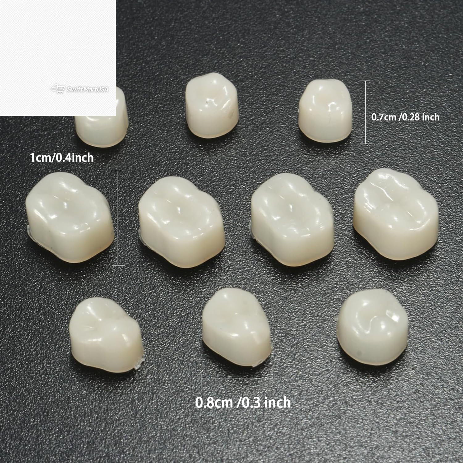 120 Pcs False Teeth Crown Veneers Anterior Posterior Set with Thermal Beads Cap
