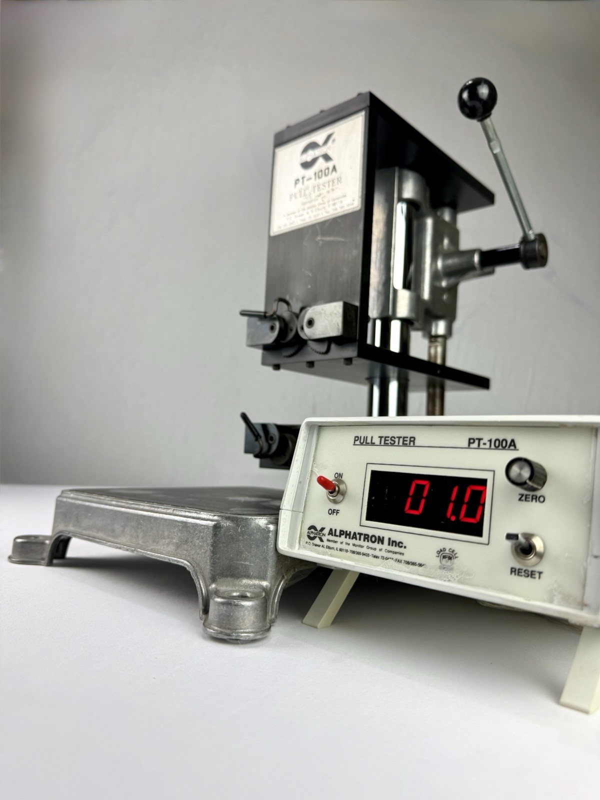 DMC Alphatron PT-100A Wire Crimp Terminal Pull Tester 150 lb Tensile Scale Test⁠