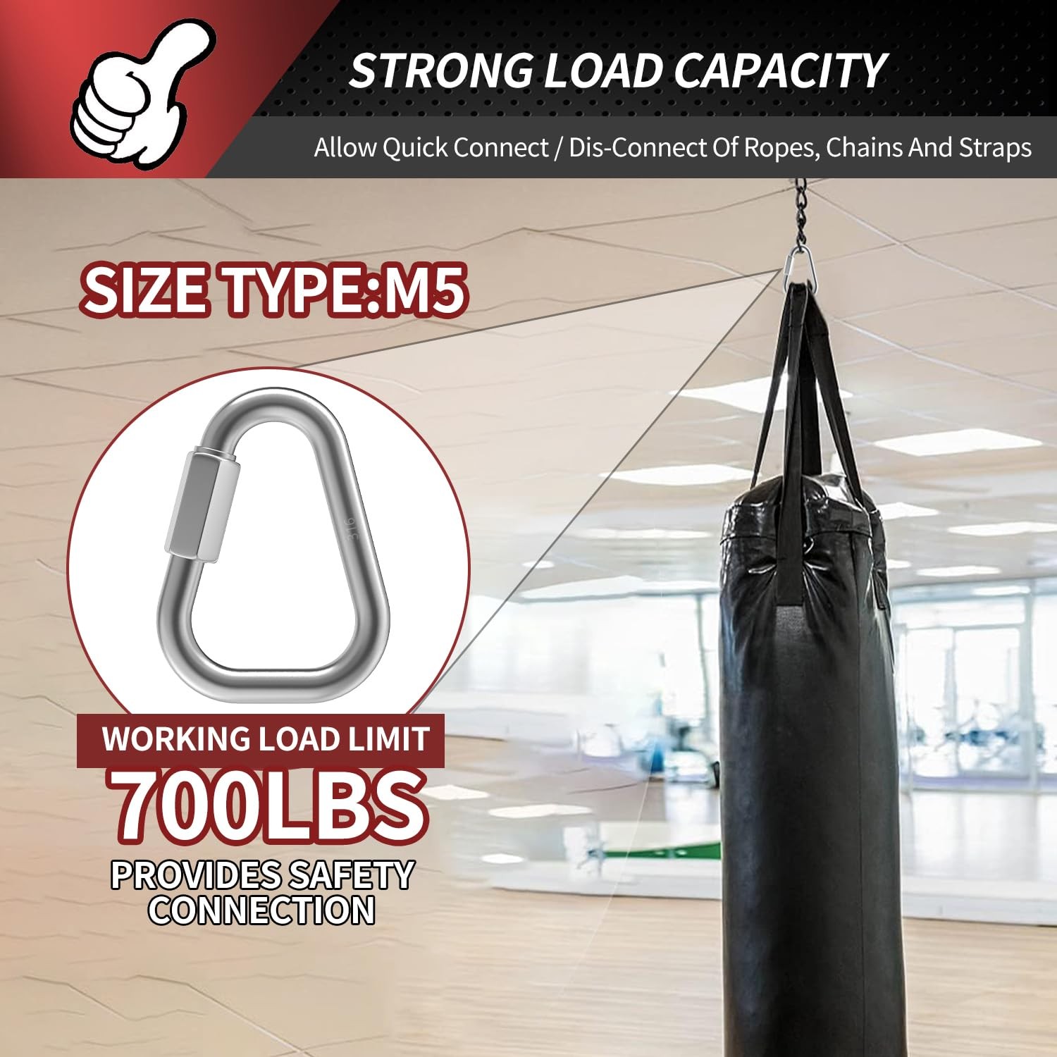 Delta Quick Links 1.9″ 316 Stainless Steel Locking Connector – 4 Pack, 700Lbs
