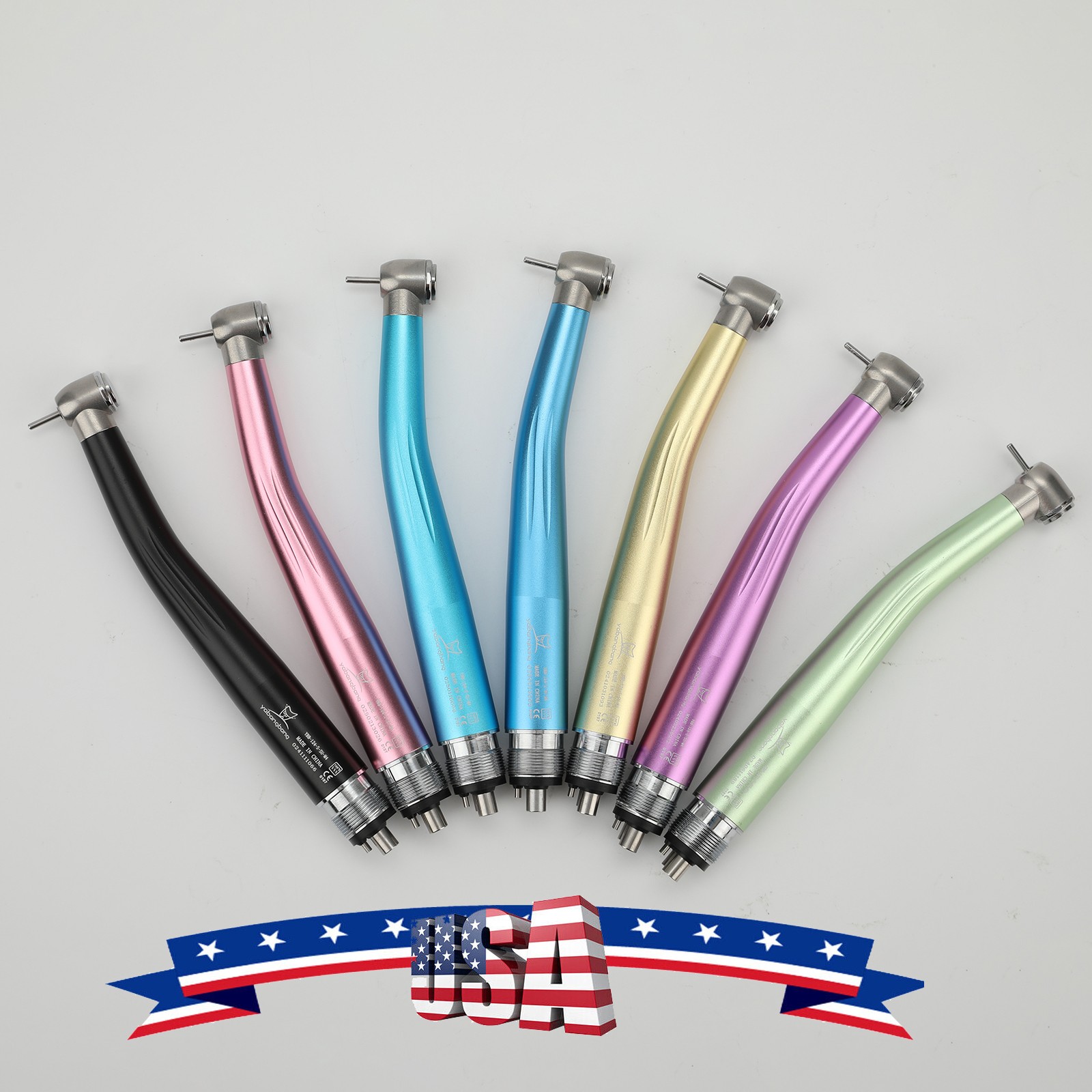 NSK Style Dental High Speed Handpiece 4Hole Turbine Push Button 7 Color
