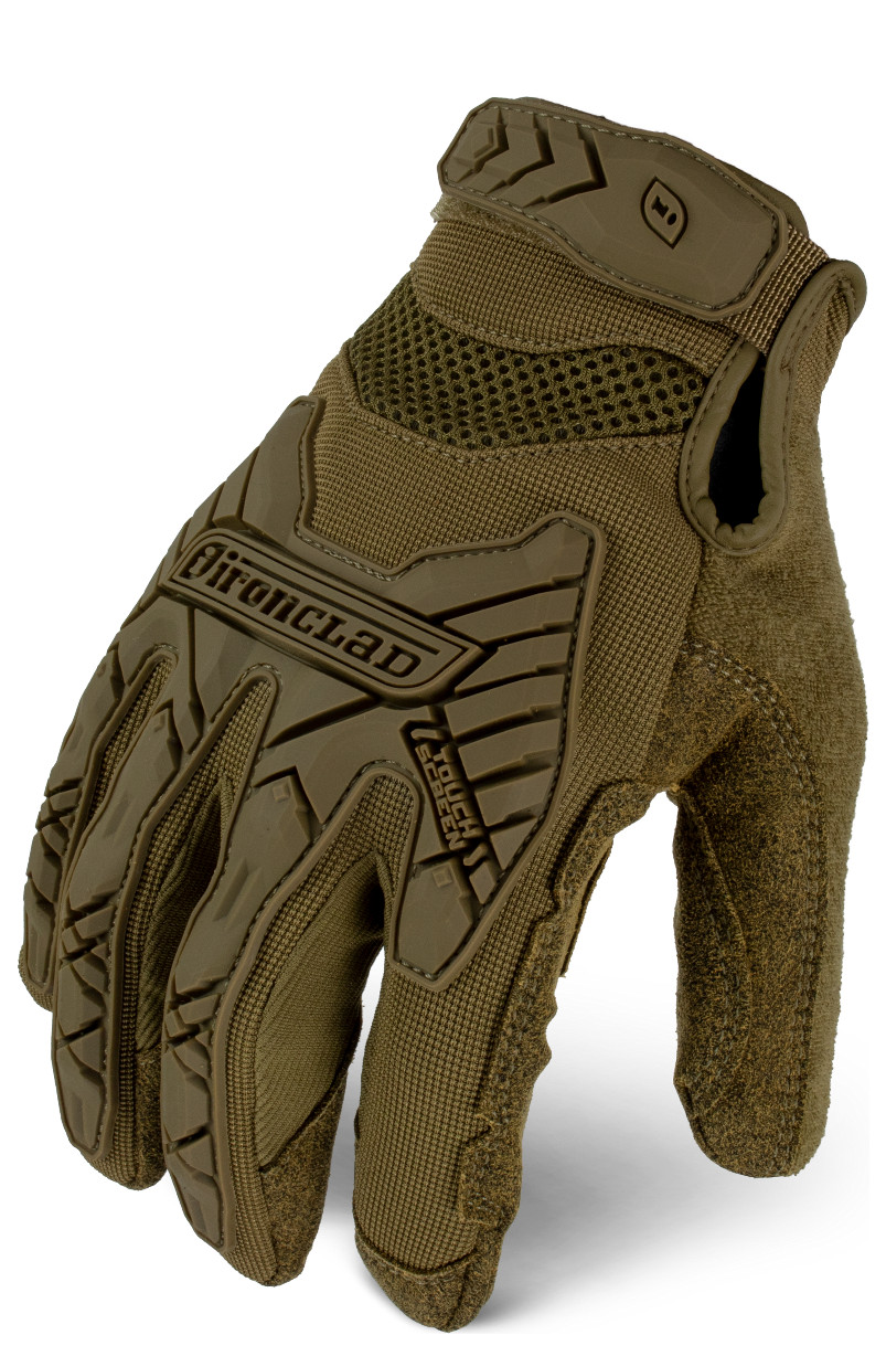 IronClad IEXT-ICOY Command Tactical Impact Coyote Touchscreen Gloves-Select Size