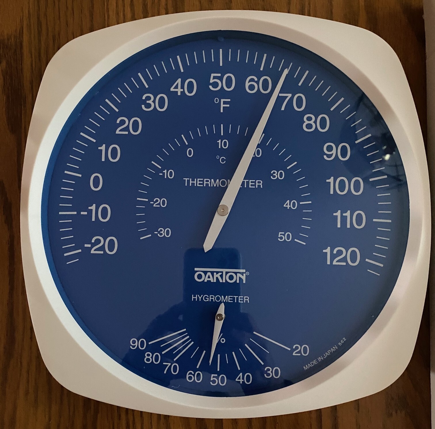 Oakton 1013-00 Large-Dial Thermohygrometer, 25 to 80% RH/, -22 to 122F