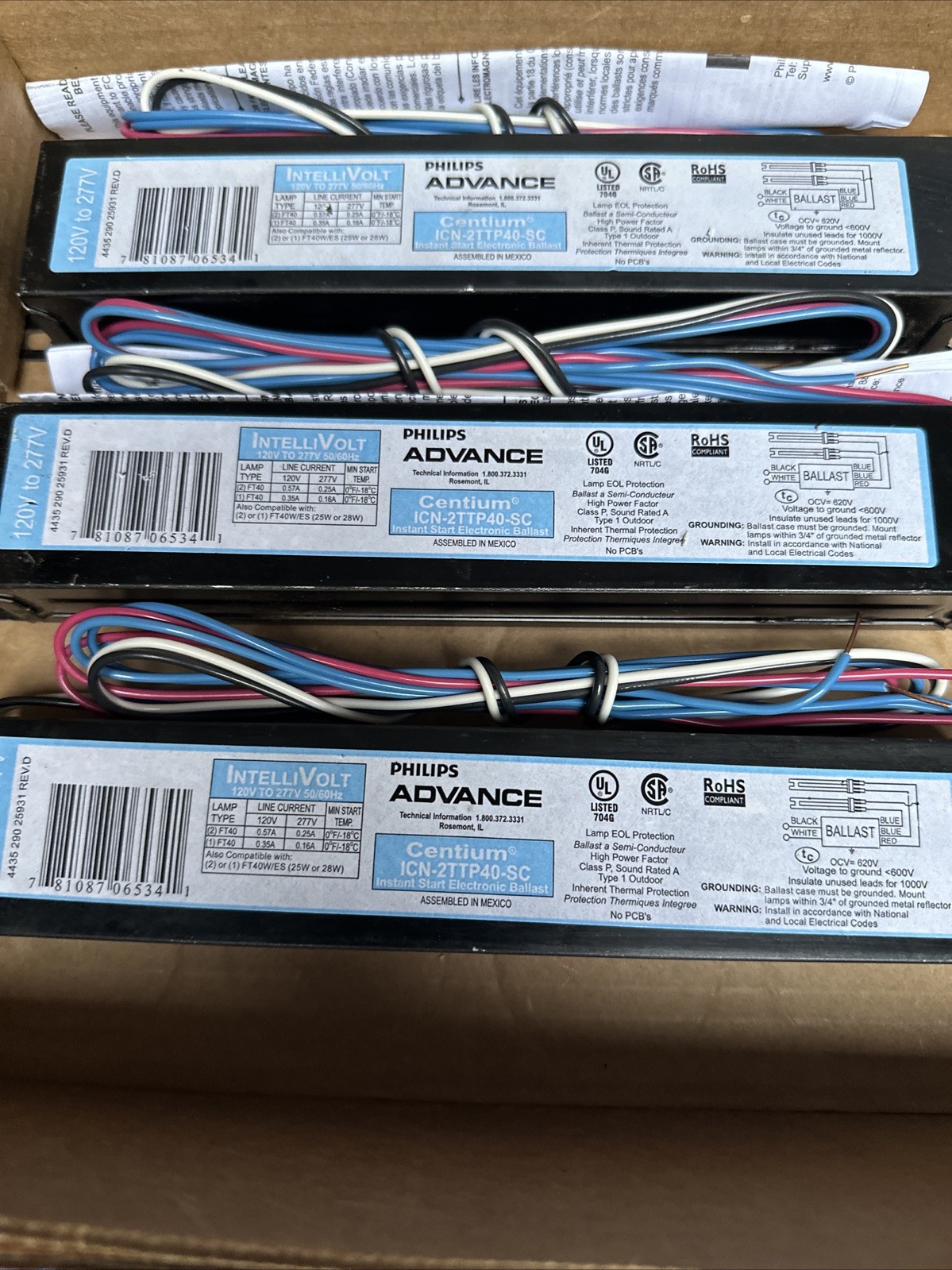 Philips Advance ICN-2TTP-40-SC Fluorescent Ballast