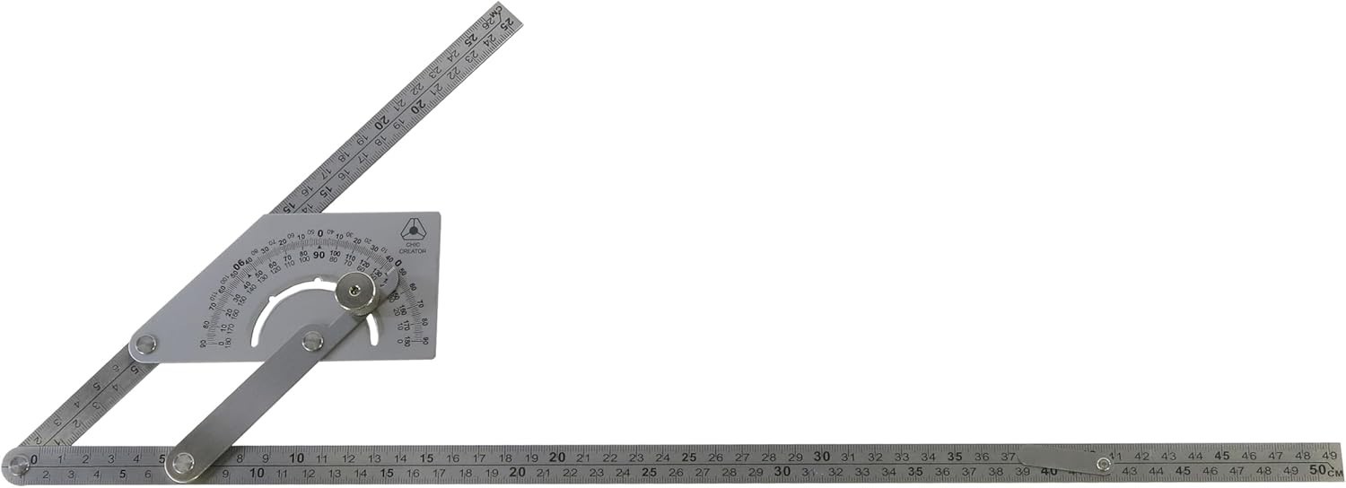 Angle Finder IV, Stainless Steel Protractor 0-180 degrees, Measures inside or ou