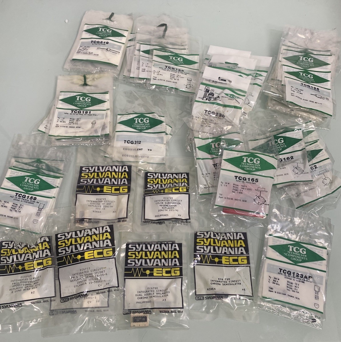 82 NTE TCG & 9 Sylvania ECG Assorted Electronic Components-All New Sealed