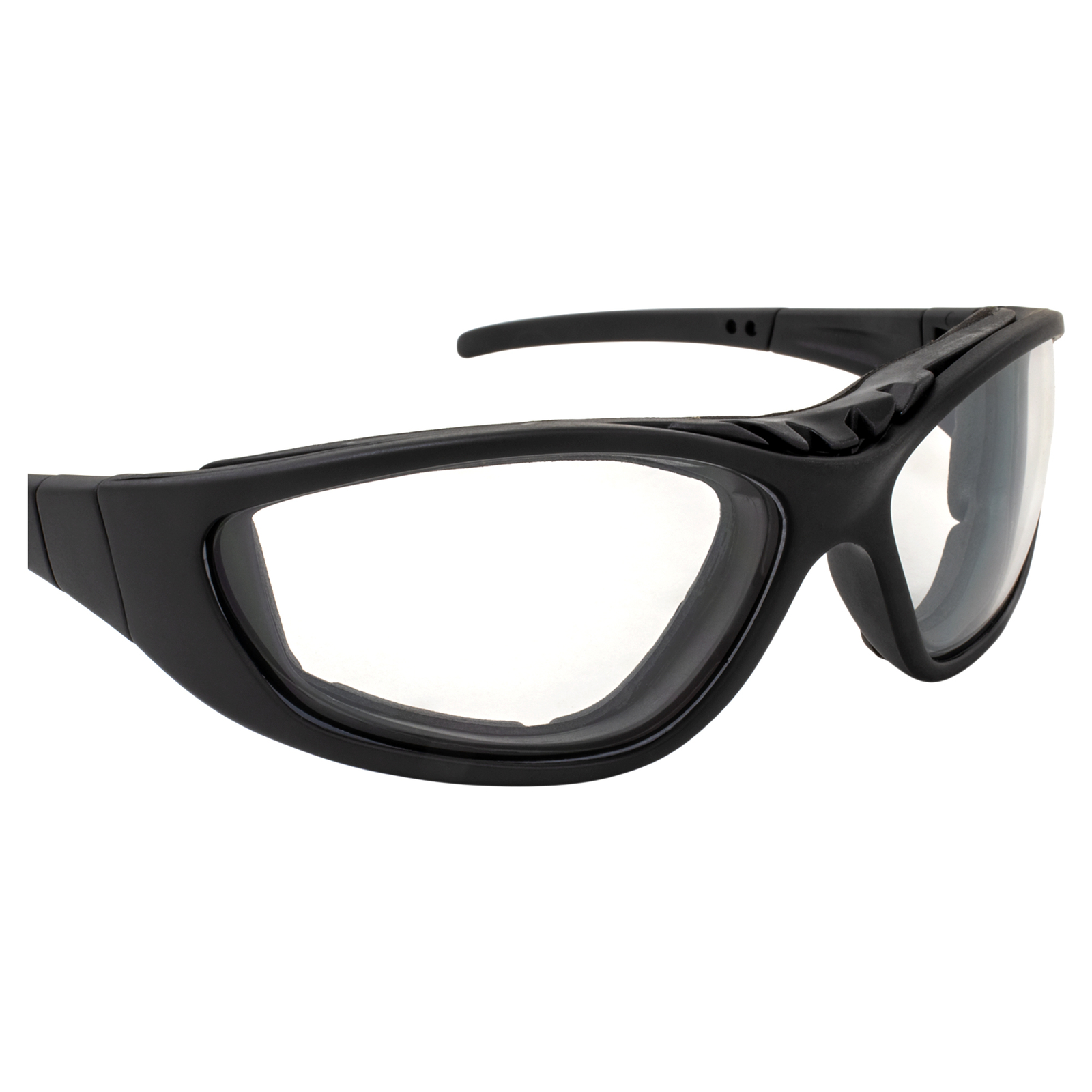 MF Eyewear Patriot Padded Motorcycle Riding Safety Glasses Black w/Clear Lens