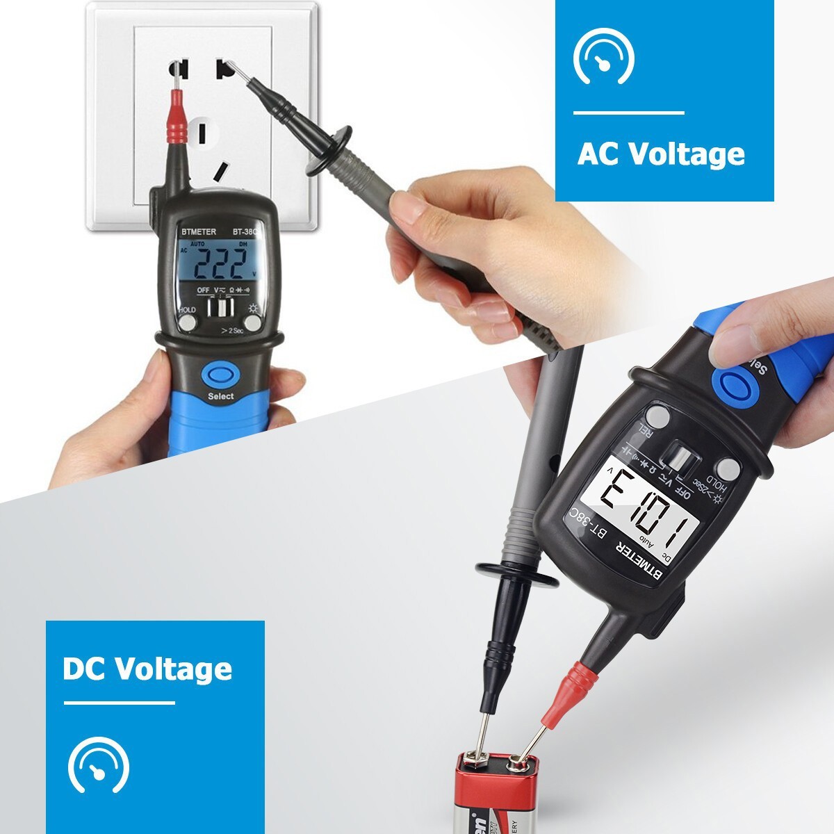 Pen-Type Digital Multimeter 6000 Counts 600V True RMS 60MΩ 60mF Backlit LCD