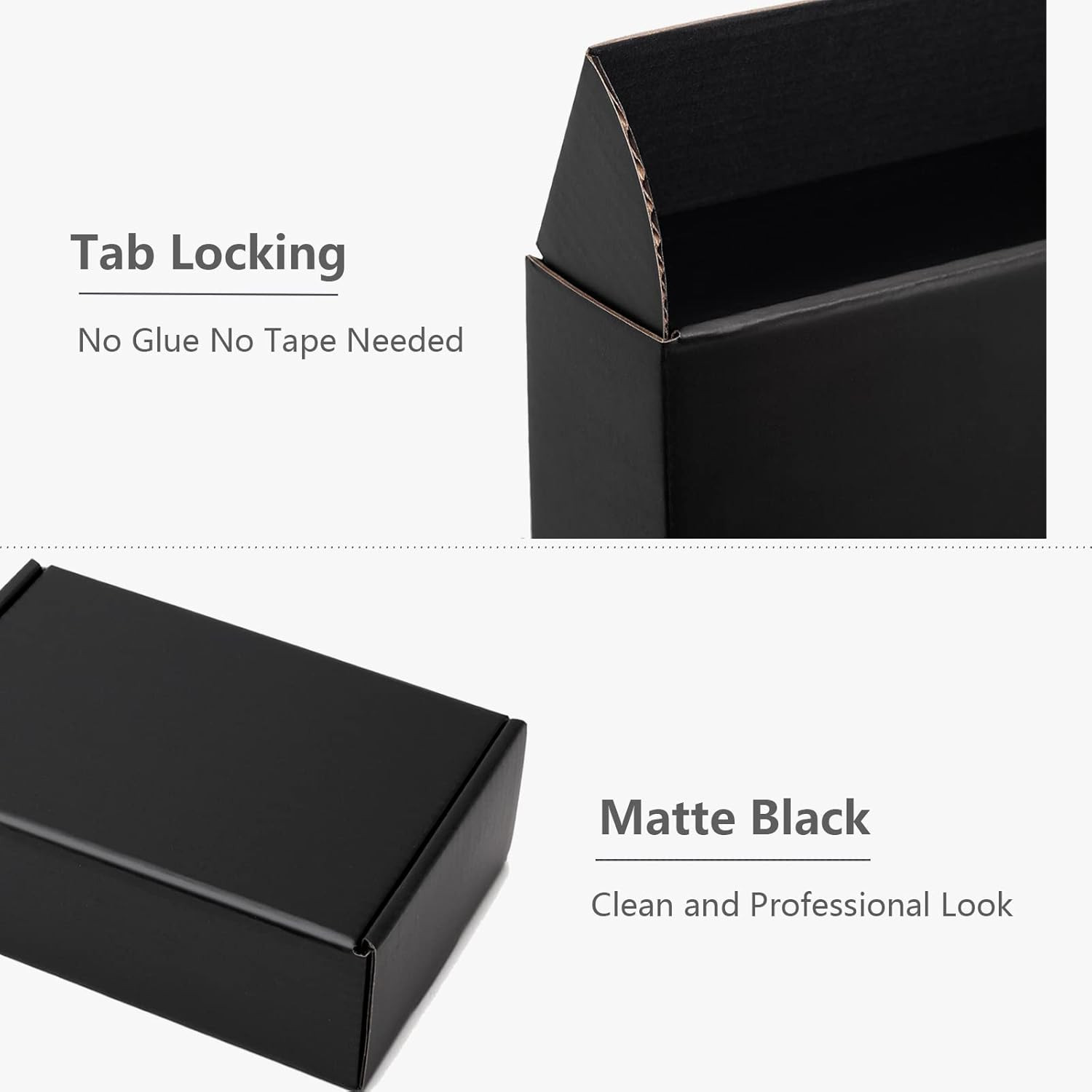 9X6.5X2 Inches Black Shipping Boxes 25 Pack – Corrugated Cardboard Mailing Box f