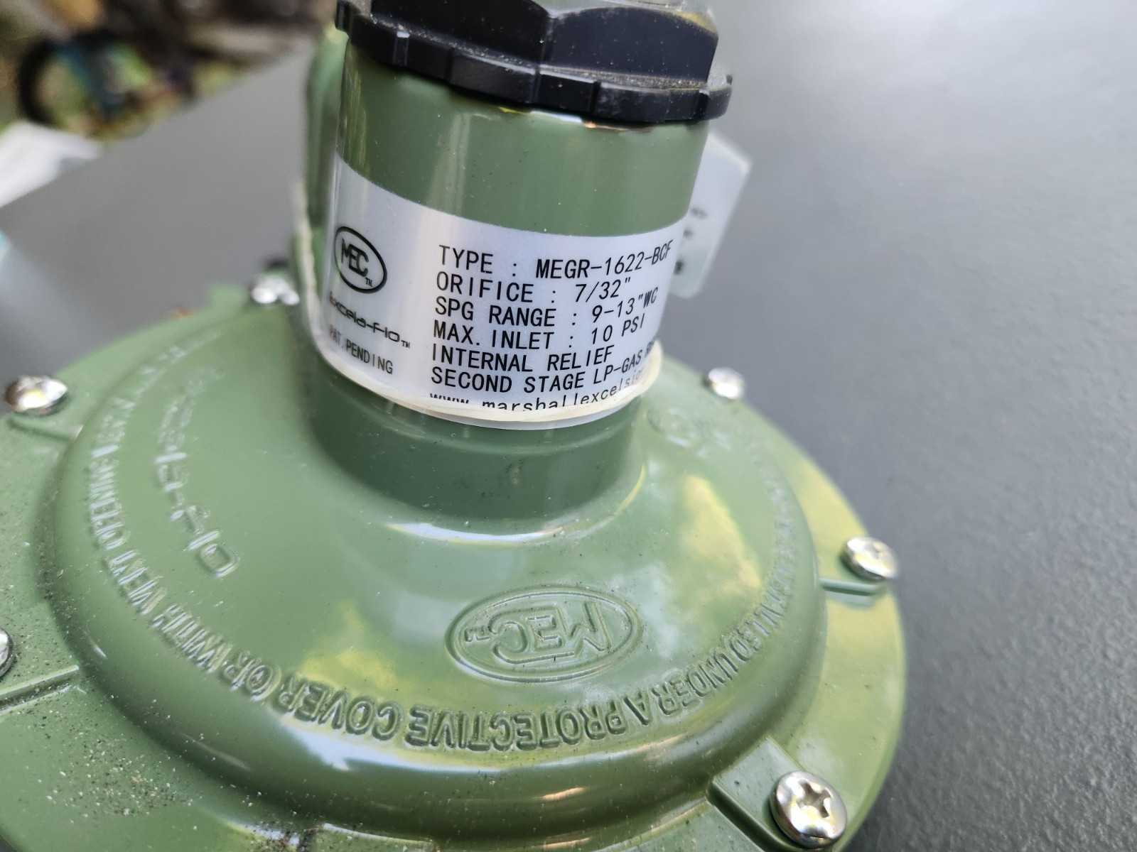 Marshall 1622-BCF Second Stage Propane LP Regulator Output 1/2″ x 1/2″, read des