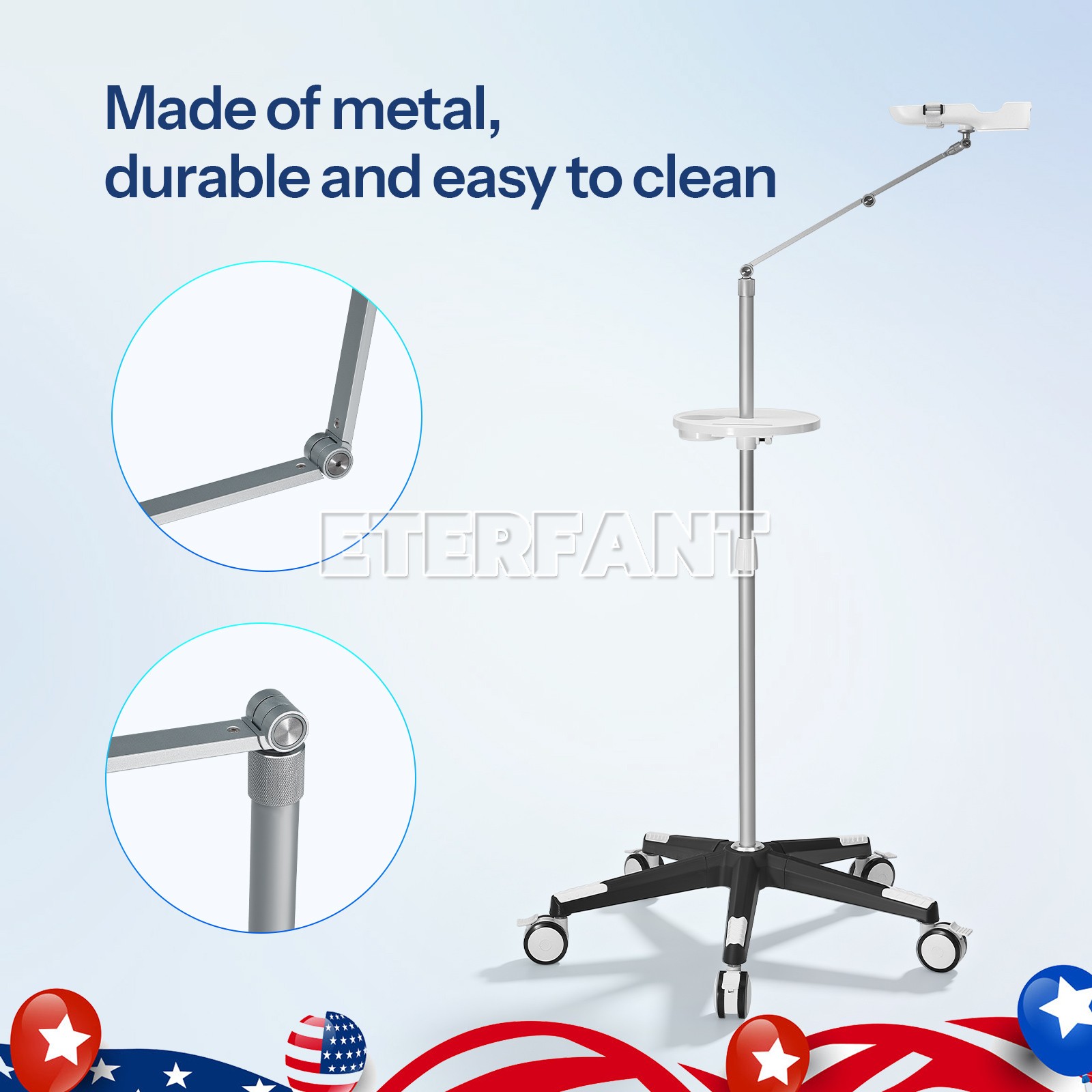 ETERFANT Adjustable Portable Mobile Stand Trolley for QV-600 Vein Finder Machine