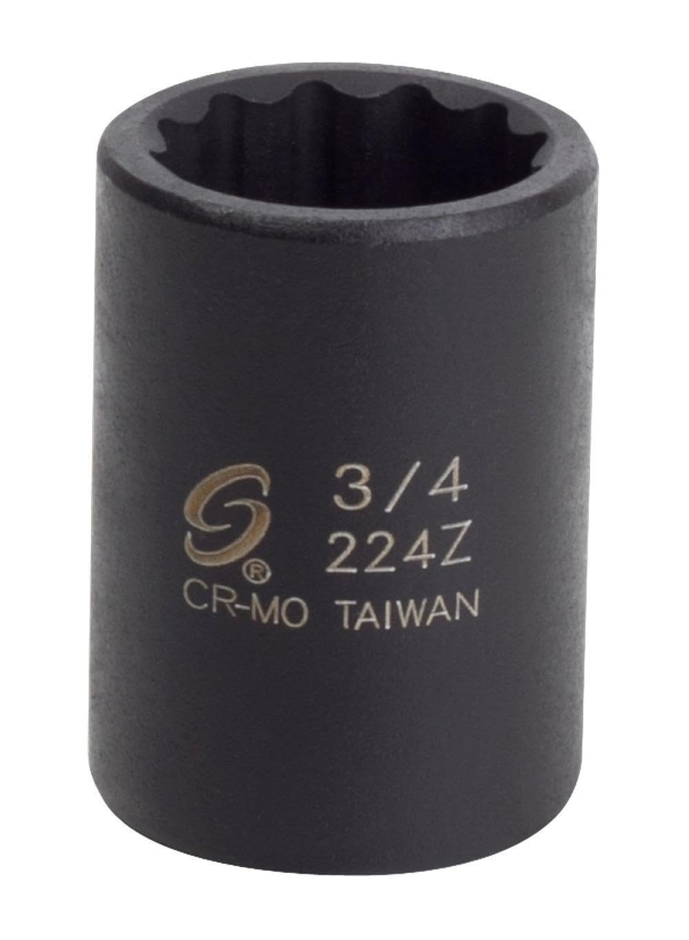 Sunex 224z 1/2-Inch Drive 3/4-Inch 12-Point Impact 1 Count (Pack of 1), Black